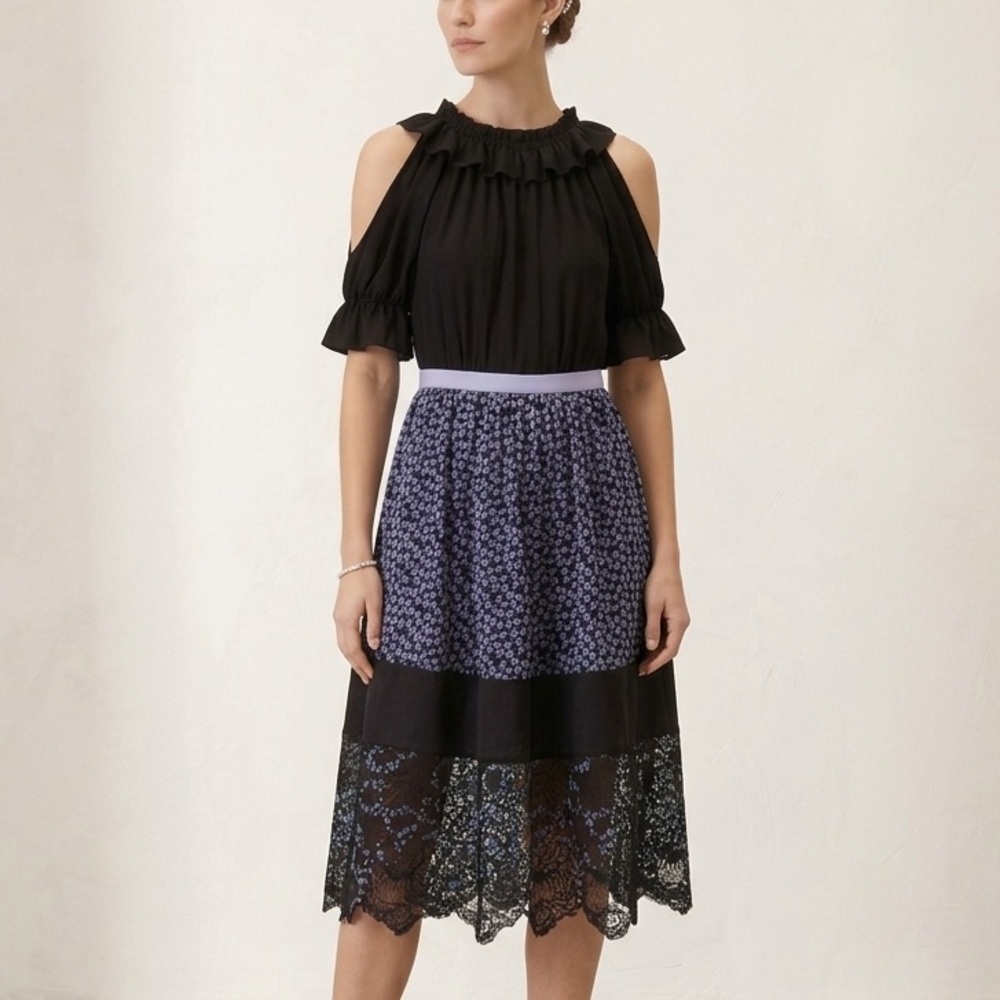 Three Floor London “In The Meadow” Floral Lace Maxi Dress Small 17TF-1135